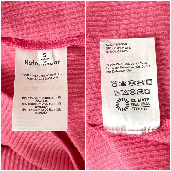 REFORMATION Rib Knit Sleeveless Crisscross Back Scoop Neck Bodycon Midi Dress S - Picture 9 of 10